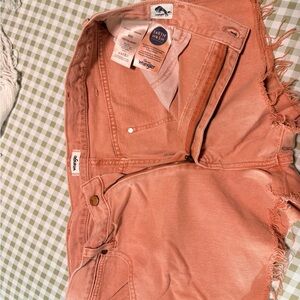 Wrangler Women's Coral-Dyed Denim Cutoff Shorts